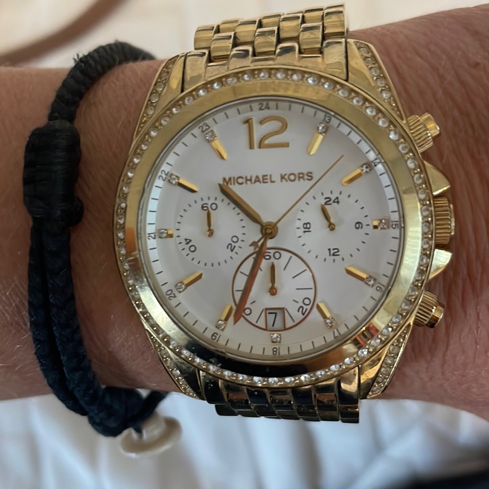 Gold large face Michael Kors watch